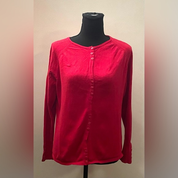 Architect- Women's Vibrant Red Button-Down Shirt Size PM - Picture 1 of 8